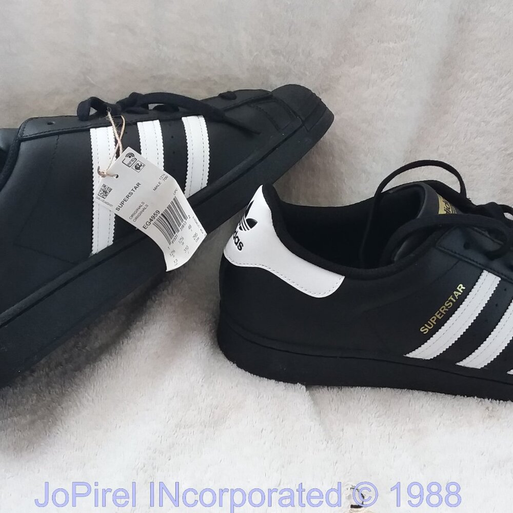Adidas Black Leather Superstar PCI 789002, US Size 13